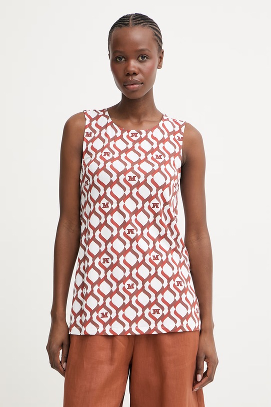 Max Mara Beachwear bluzka damska z wiskozy PELOTA pomarańczowy 2616941029600