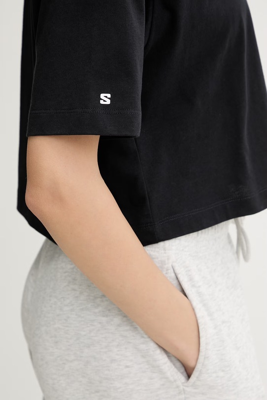 Salomon t-shirt bawełniany LC2527800 czarny