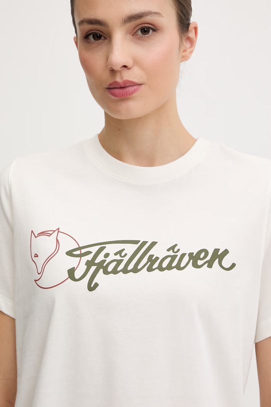 Fjallraven t-shirt damski bawełniany Archive beżowy F14600269