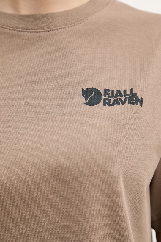 Fjallraven T-shirt αθλητικό γυναικείο βαμβακερό Forest Walk F14600270 καφέ