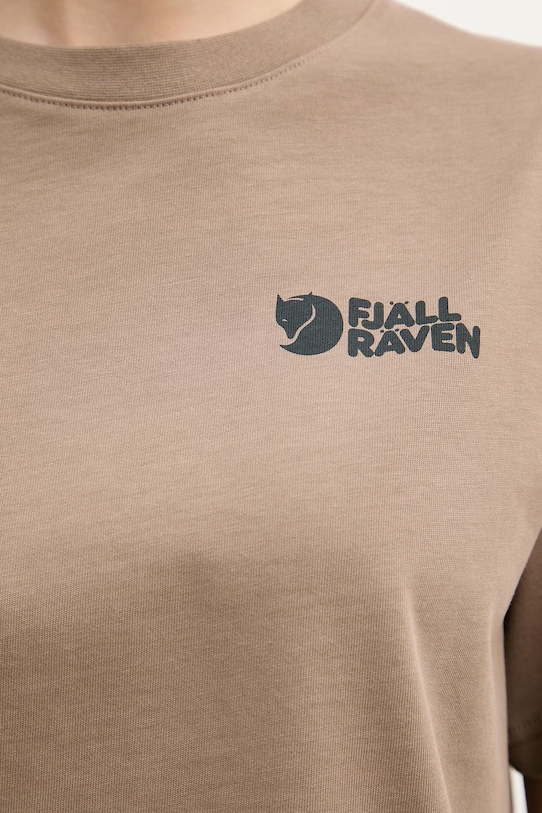 Fjallraven T-shirt αθλητικό γυναικείο βαμβακερό Forest Walk F14600270 καφέ