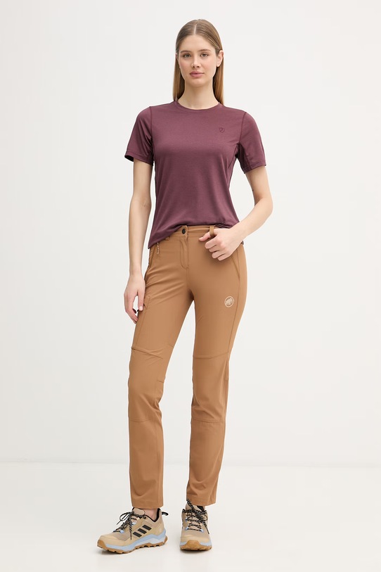 Fjallraven T-shirt sportowy damski Abisko Day F84106 bordowy SS26