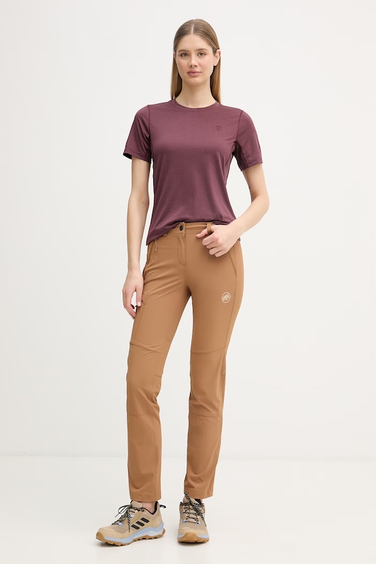 Fjallraven T-shirt sportowy damski Abisko Day F84106 bordowy SS26