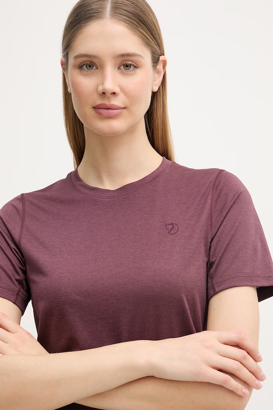 Fjallraven T-shirt sportowy damski Abisko Day bordowy F84106