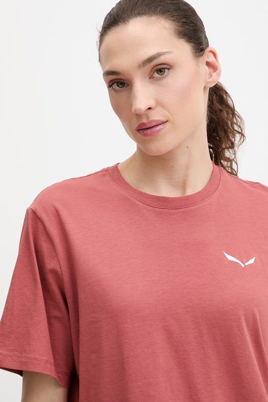 Αθλητικό μπλουζάκι Salewa EAGLE LOOSE κόκκινο 00.0000029319