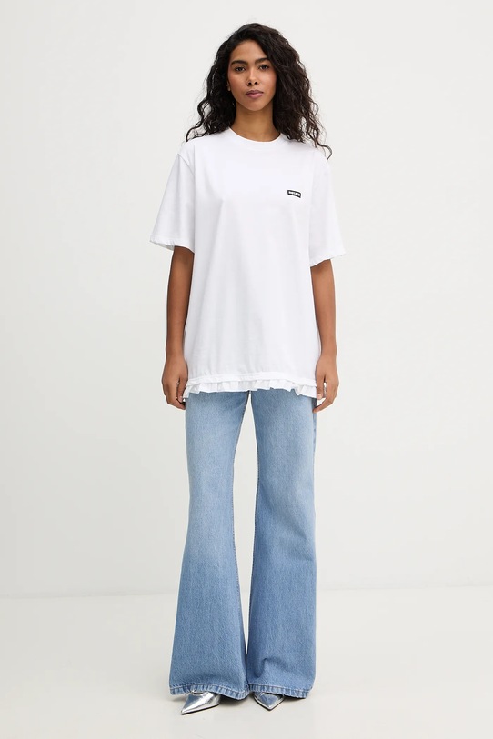 Rotate t-shirt bawełniany 115282400 biały SS26