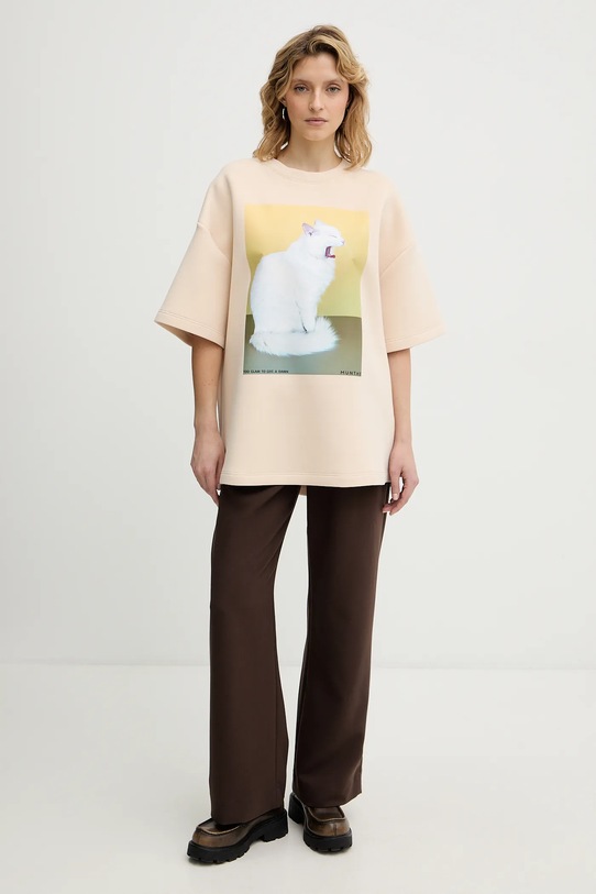 MUNTHE t-shirt RAPLOI 254112525463 beżowy SS26