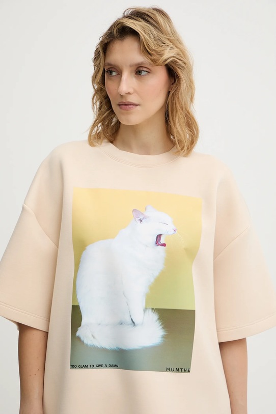 MUNTHE t-shirt RAPLOI beżowy 254112525463