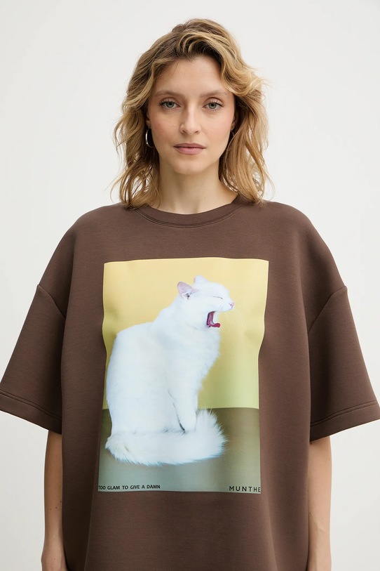 MUNTHE t-shirt RAPLOI brązowy 254112525463