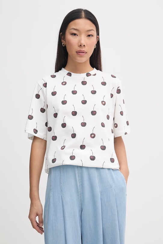 Stine Goya t-shirt basic damski bawełniany biały SG.SS26.T009.2243