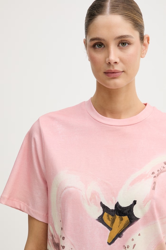 Stine Goya t-shirt bawełniany różowy SG.SS26.T009.2243P