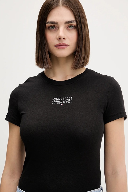 Tommy Jeans t-shirt bawełniany czarny DW0DW21841