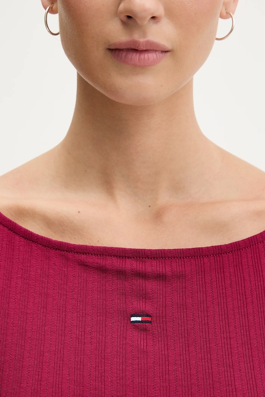 Tričko Tommy Jeans DW0DW22460 burgundské