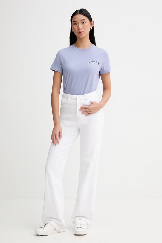 Tommy Jeans t-shirt bawełniany DW0DW22516 fioletowy SS26