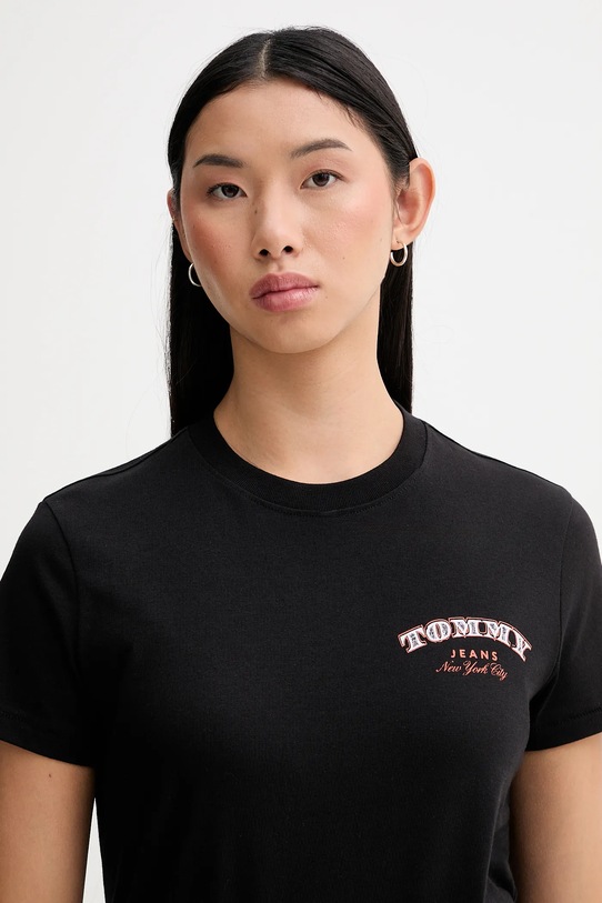 Tommy Jeans t-shirt bawełniany czarny DW0DW22516