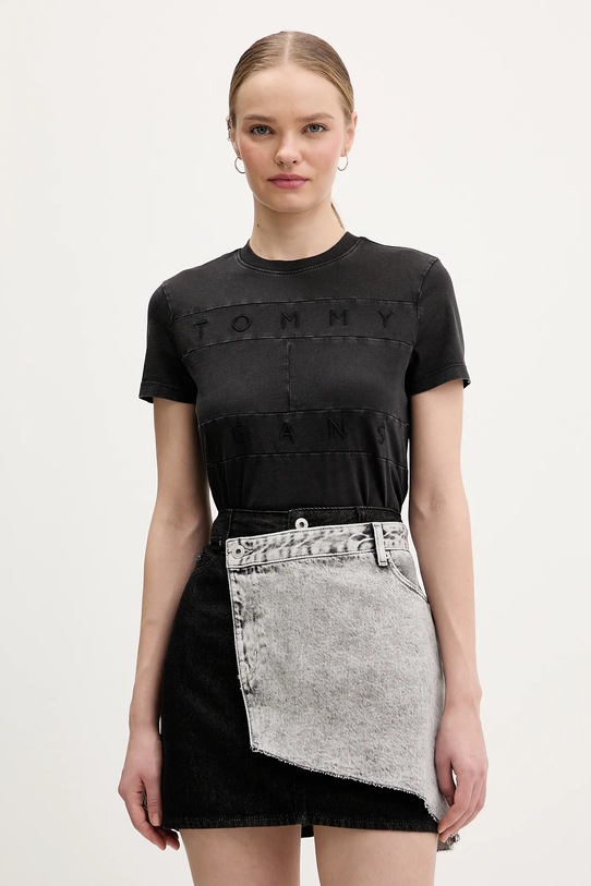 Tommy Jeans t-shirt bawełniany bawełna czarny DW0DW22539