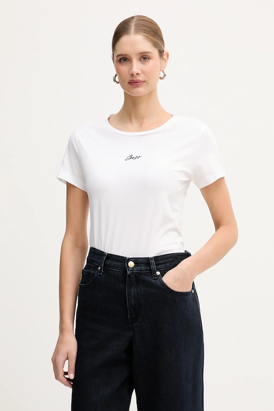 BOSS Orange t-shirt bawełniany C Elove embro regular biały 50554696