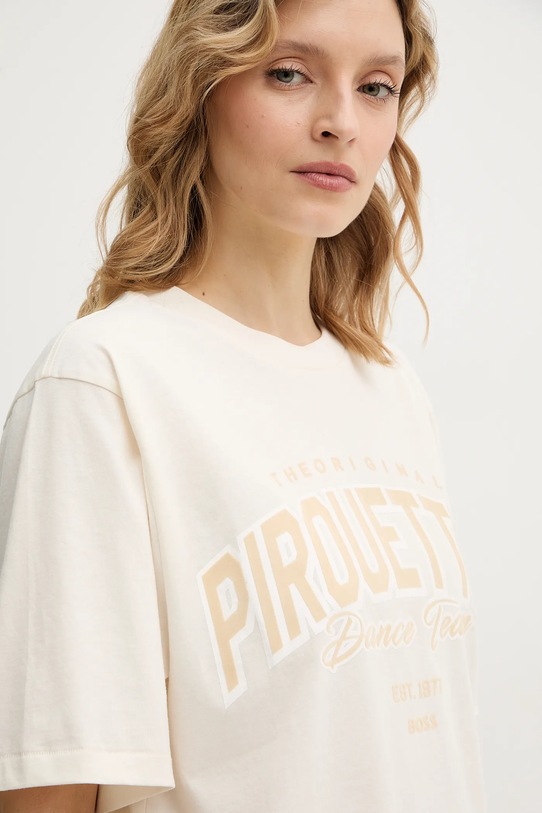 BOSS Orange pamut póló bézs 50556993