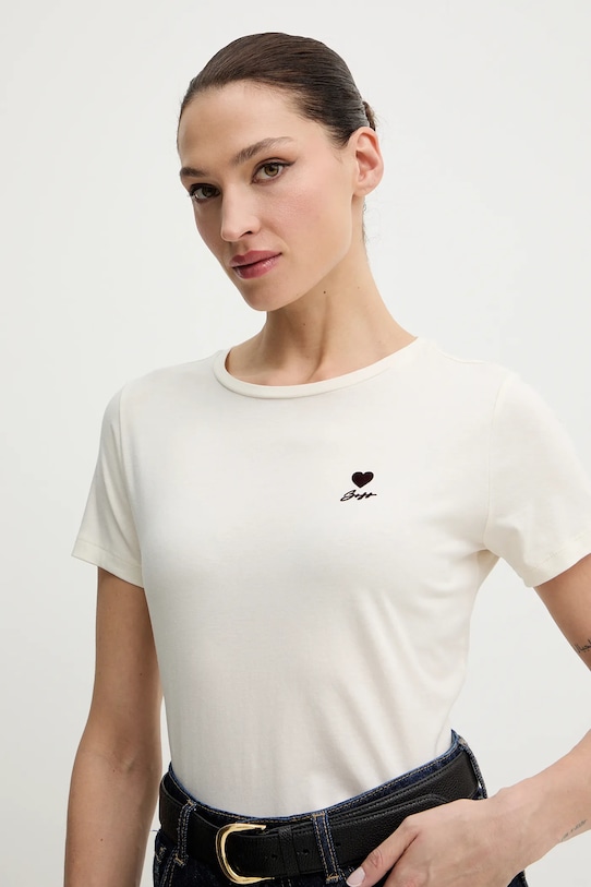 BOSS Orange t-shirt bawełniany C Elove 1 beżowy 50556994