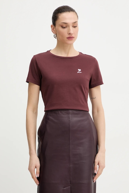 BOSS Orange t-shirt bawełniany C Elove 1 bawełna brązowy 50556994