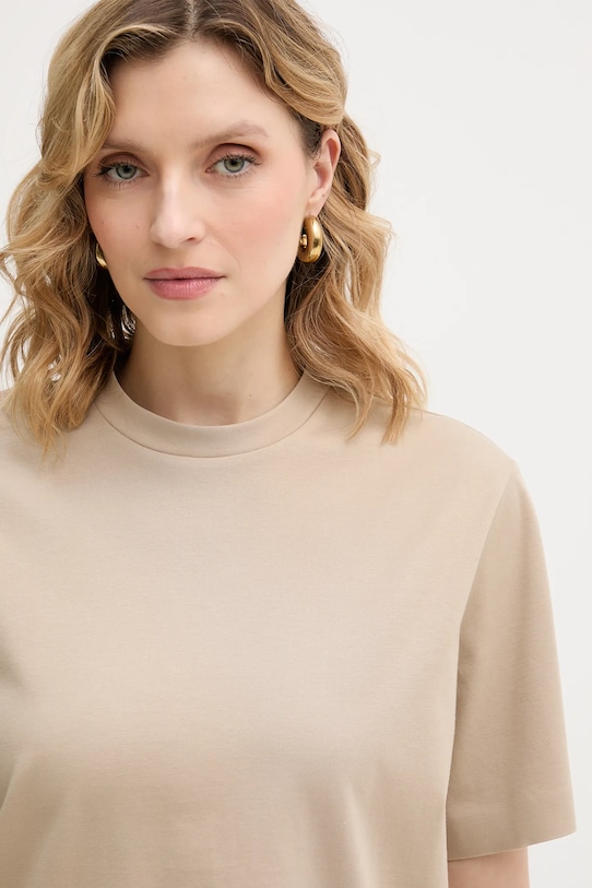 Хлопковая футболка BOSS Eharpa бежевый 50552064