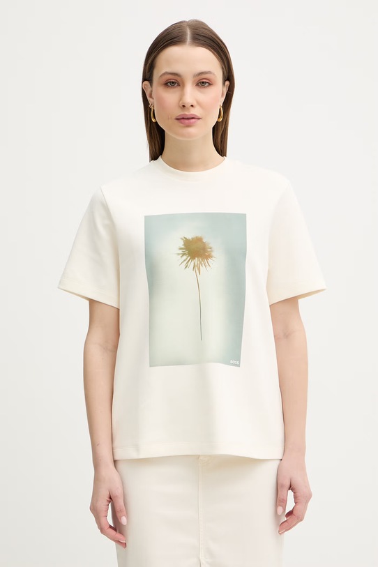 BOSS t-shirt Eharpa2 regular beżowy 50563277