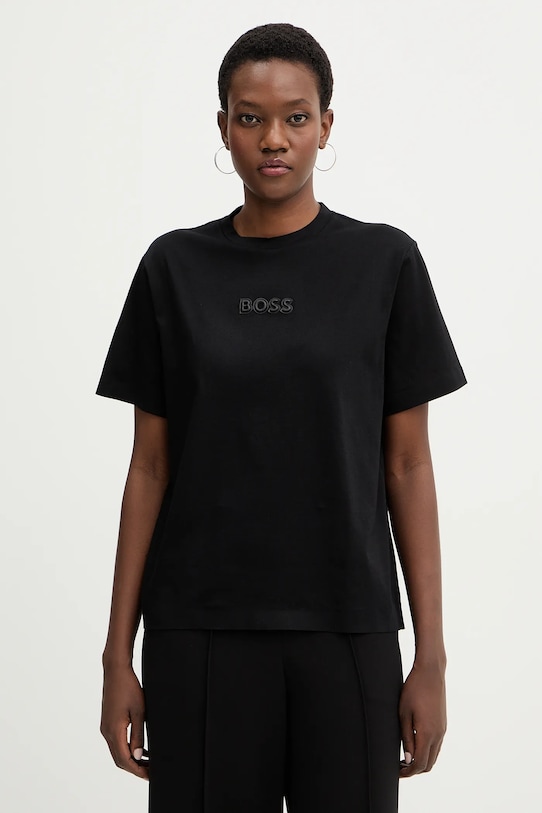 BOSS t-shirt bawełniany Eharpa3 bawełna czarny 50563283