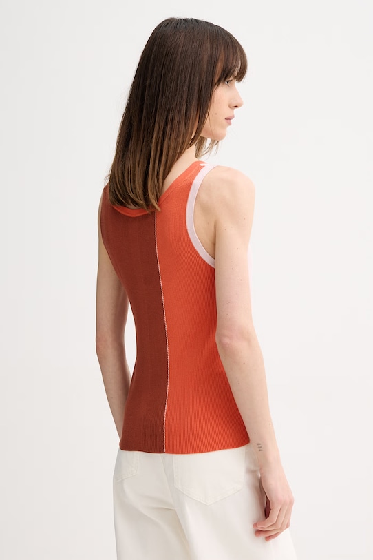 Odzież PS Paul Smith top damski bawełniany W2R.808N.V31447 pomarańczowy