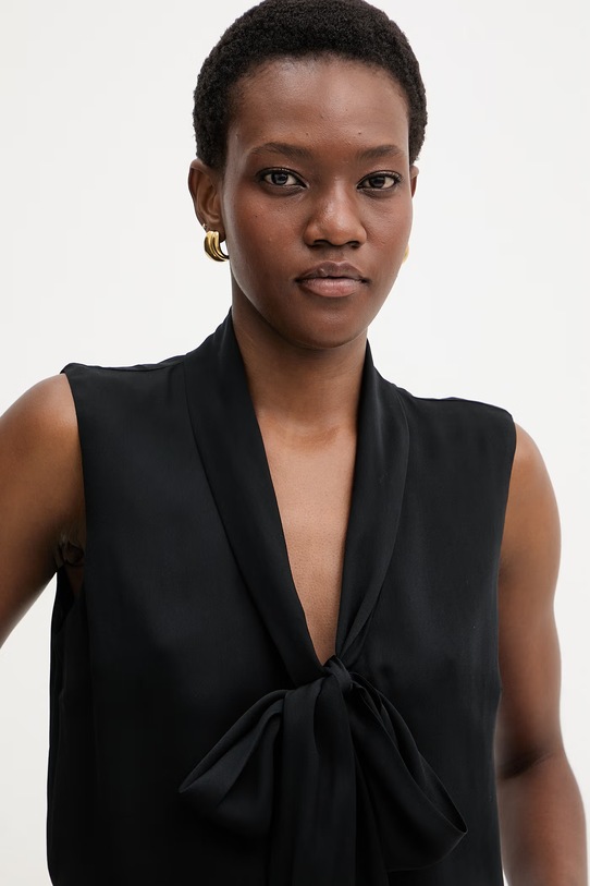 Marciano by Guess bluzka koszulowa damska z wiskozy KATE czarny G6GH07.W1833