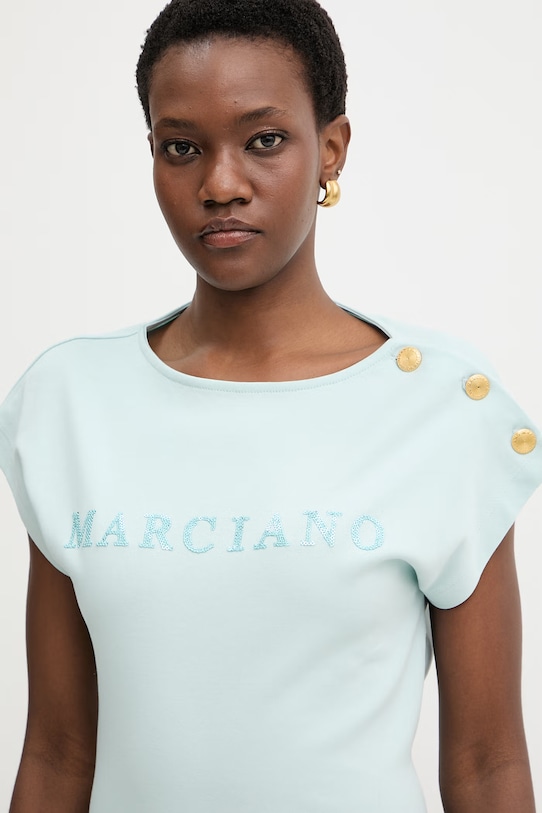 Marciano by Guess t-shirt damski bawełniany LYRIS niebieski G6GI04.K3505