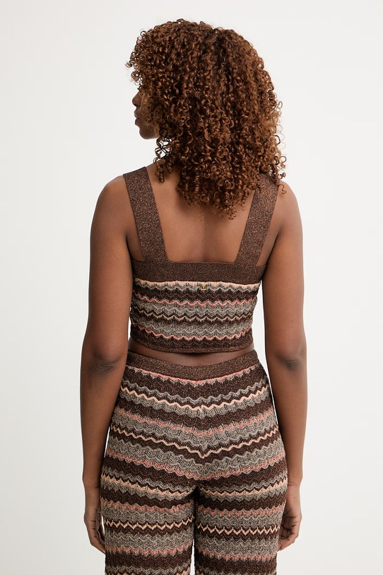 Ρούχα Marciano by Guess crop top γυναικείο SUKI G6GR15.Z0643 καφέ