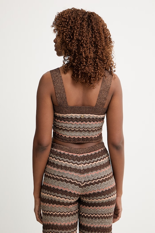 Ρούχα Marciano by Guess crop top γυναικείο SUKI G6GR15.Z0643 καφέ