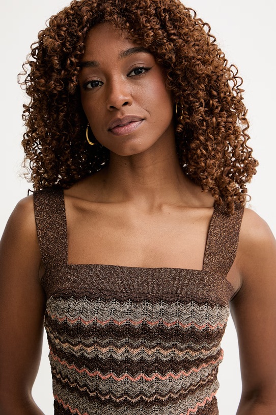 Marciano by Guess crop top γυναικείο SUKI καφέ G6GR15.Z0643