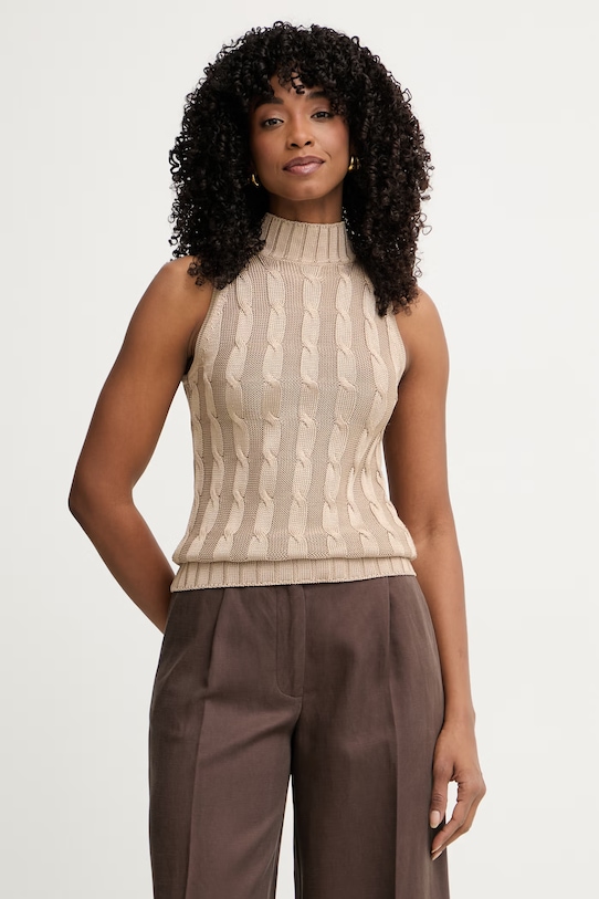 Marciano by Guess γιλέκο γυναικείο από βισκόζη TIARRA μπεζ G6GR21.Z0758