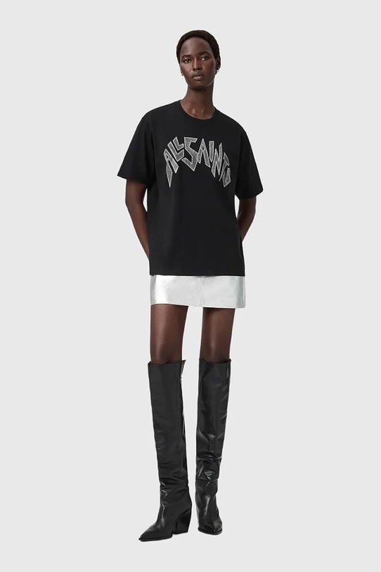 Îmbrăcăminte AllSaints tricou din bumbac W145JD negru