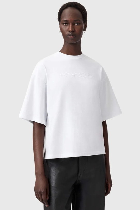 AllSaints tricou din bumbac W088JD alb SS26