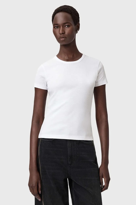 AllSaints tricou din bumbac print alb W285JC