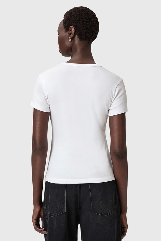 AllSaints tricou din bumbac W285JC alb SS26