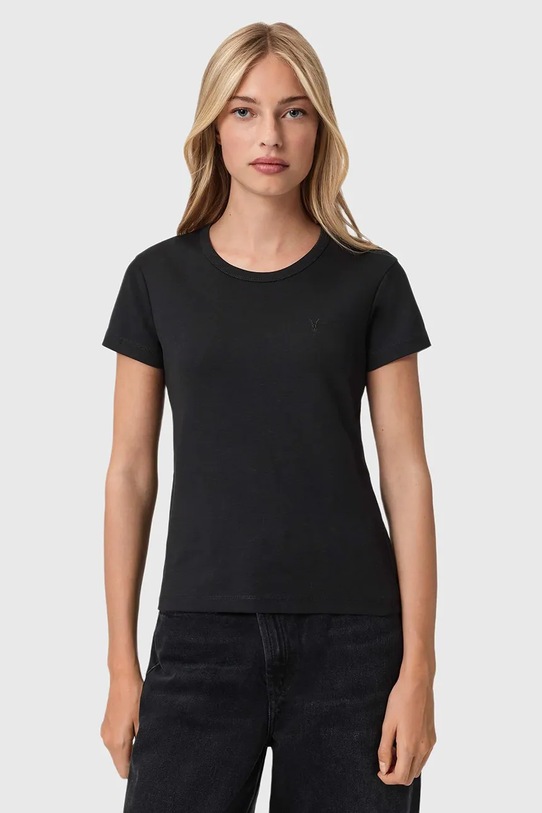 AllSaints tricou din bumbac print negru W285JC
