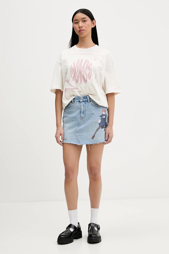 Hugo Blue t-shirt bawełniany 50554005 beżowy SS26