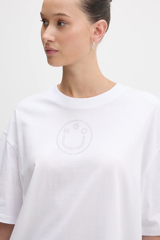Хлопковая футболка Hugo Blue Oversized _Tee_B_9 белый 50554940