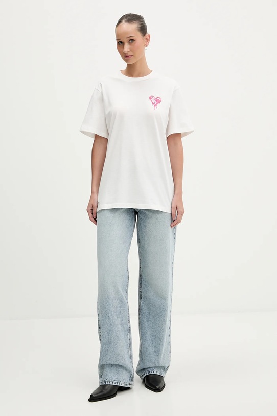 Hugo Blue t-shirt bawełniany Vintage_Tee_B_9 50562261 beżowy SS26