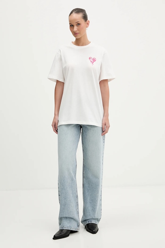 Hugo Blue t-shirt bawełniany Vintage_Tee_B_9 50562261 beżowy SS26