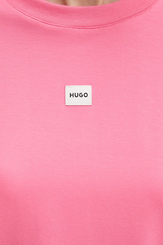 HUGO футболка оверсайз жіноча з модалем SIGNATURE_TSHIRT 50556807 рожевий
