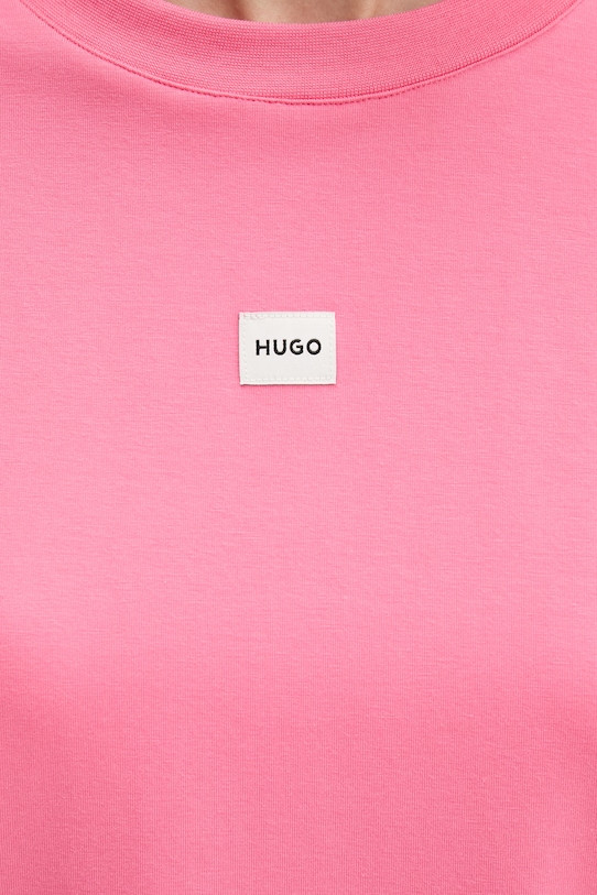 HUGO oversize tričko dámské s modalem SIGNATURE_TSHIRT 50556807 růžová