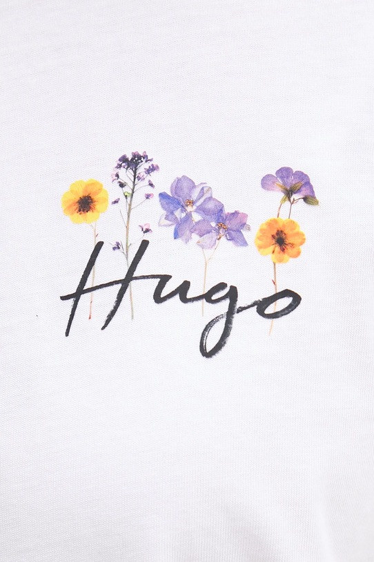 Bombažna kratka majica HUGO 50555813 bela