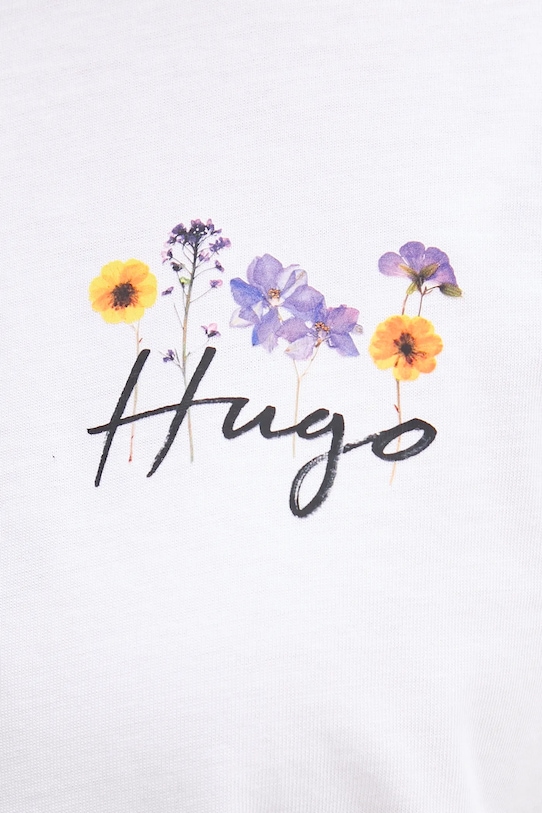 Bombažna kratka majica HUGO 50555813 bela