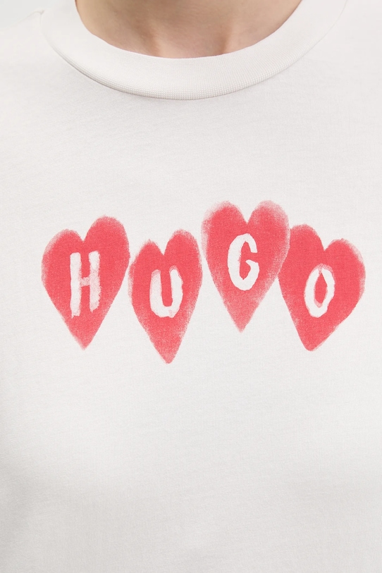 HUGO t-shirt bawełniany Vintage Tee_22 50561164 beżowy