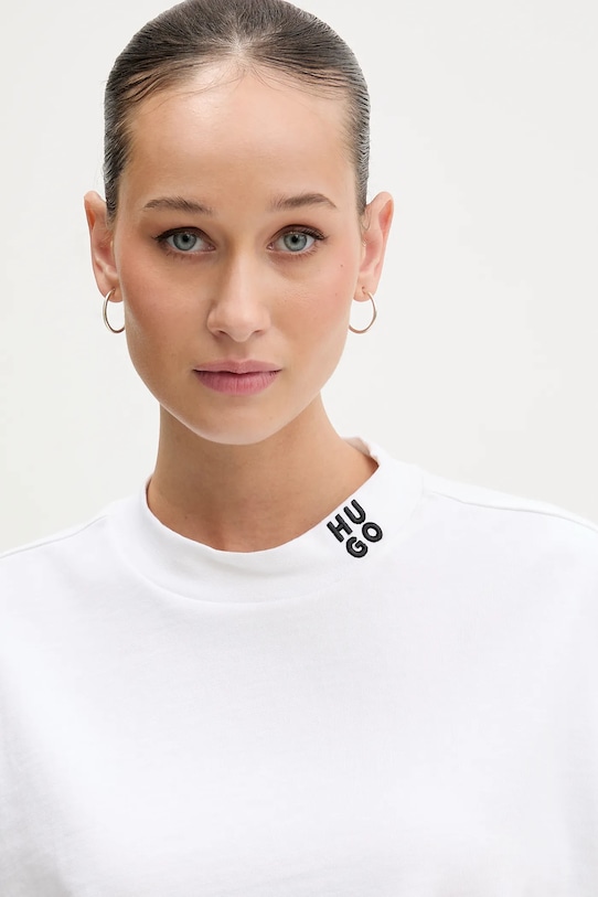 Bavlnené tričko HUGO Damelody béžová 50561189