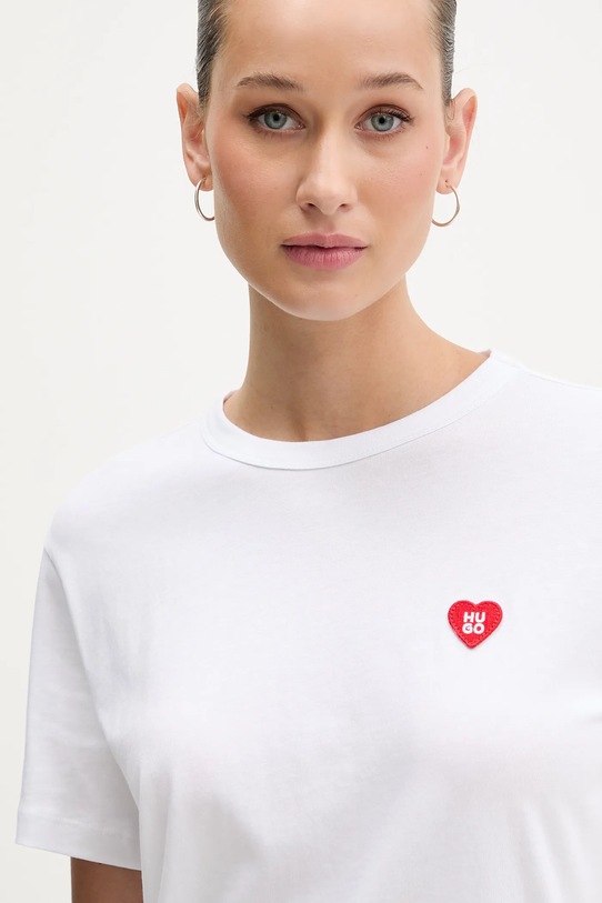 HUGO t-shirt bawełniany Damacia_6 biały 50562145